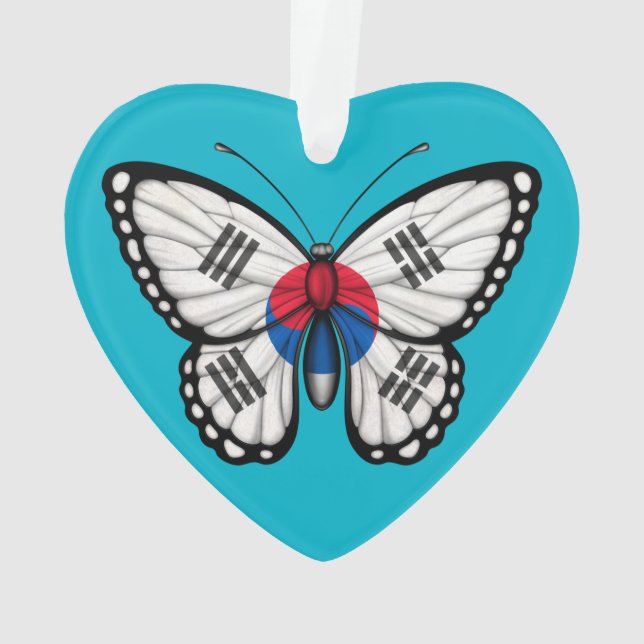 Südkoreanische Schmetterlings-Flagge Ornament (Rückseite)