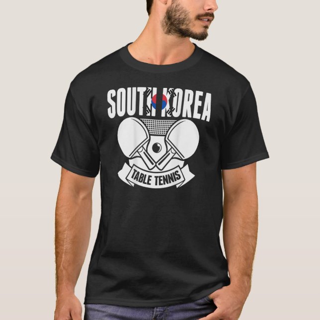 Südkoreanische Tischtennis unterstützen koreanisch T-Shirt (Vorderseite)