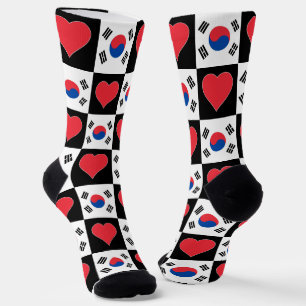 Südkoreanischer Flaggen-Herz-Muster-Fun-Südkorea-P Socken