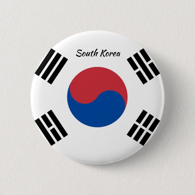 Südkoreanischer Flaggen-Knopf Button (Vorderseite)