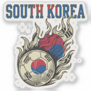 Südkoreanischer Fußball Flammender Ball Retro-Fußb Aufkleber
