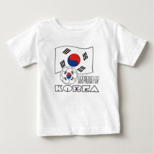 Südkoreanischer Fußball und Flagge Baby T-shirt