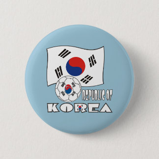 Südkoreanischer Fußball und Flagge Button