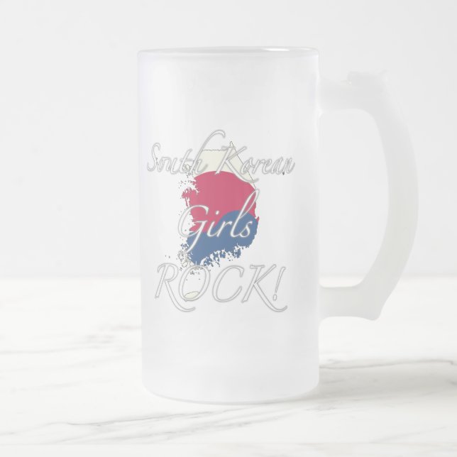 Südkoreanischer Mädchen-Felsen! Mattglas Bierglas (Rechts)