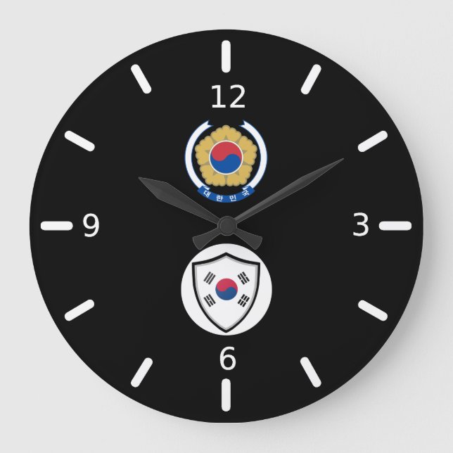 Südkoreanisches Flaggenemblem mit großer Uhr (Vorderseite)