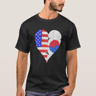 Südkoreanisches Flaggenherz T-Shirt