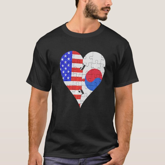 Südkoreanisches Flaggenherz T-Shirt (Vorderseite)