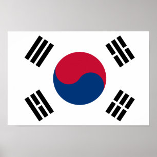 Südkoreanisches Flaggenplakat - 16,50" x 11" Poster