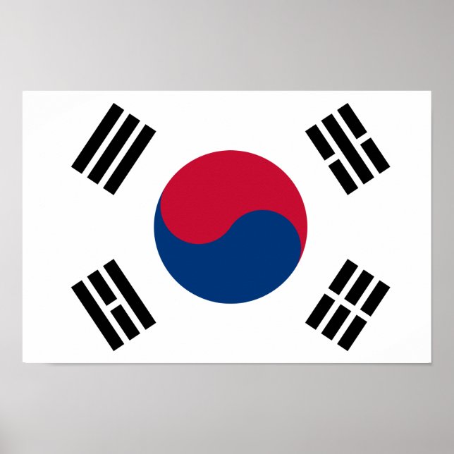 Südkoreanisches Flaggenplakat - 16,50" x 11" Poster (Vorne)