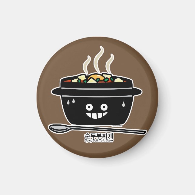 Südkoreanisches Gewürzwein Tofu Stew-Suppe Sundubu Magnet (Vorne)