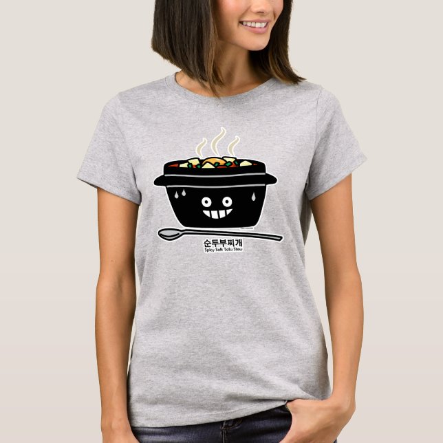 Südkoreanisches Gewürzwein Tofu Stew-Suppe Sundubu T-Shirt (Vorderseite)