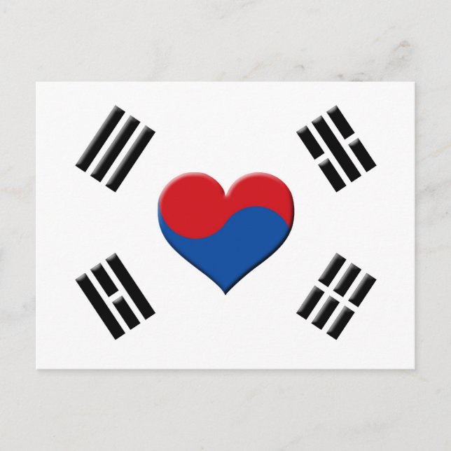 Südkoreanisches Herz Postkarte (Vorderseite)