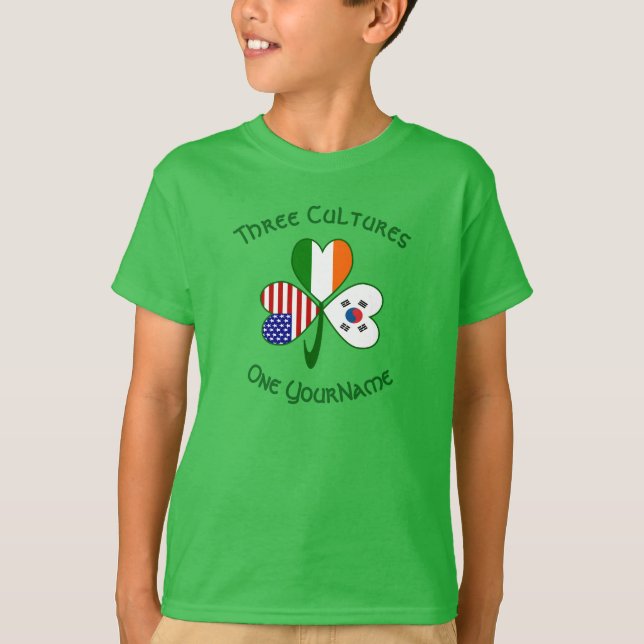Südkoreanisches irisches Kleeblatt T-Shirt (Vorderseite)