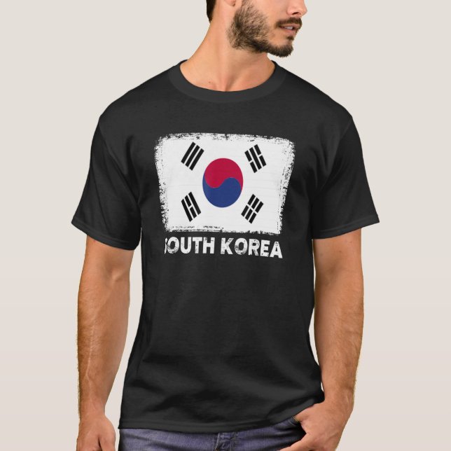 Südkoreas Flagge unterstützt südkoreanisches Volk T-Shirt (Vorderseite)