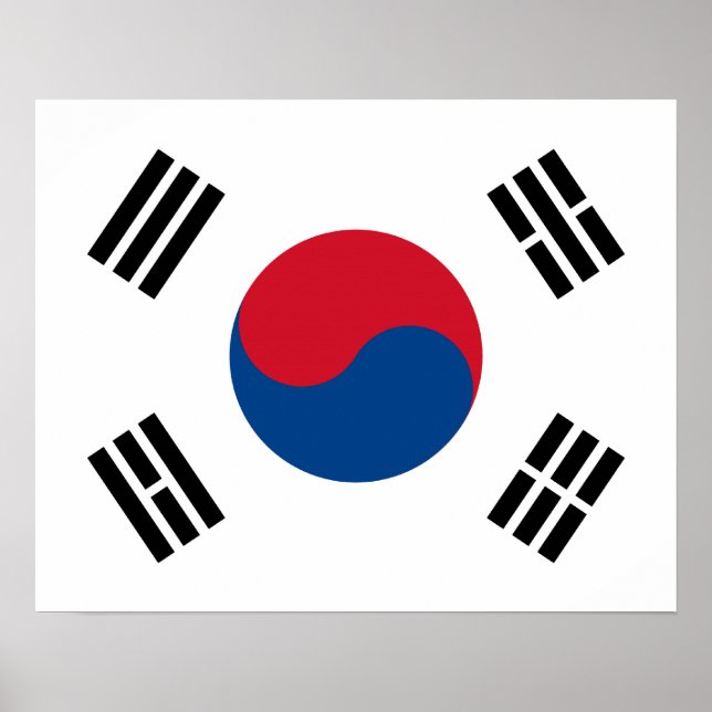 Südkoreas Flaggenplakat Poster (Vorne)