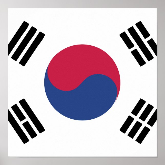 Südkoreas Flaggenzeichen Poster (Vorne)