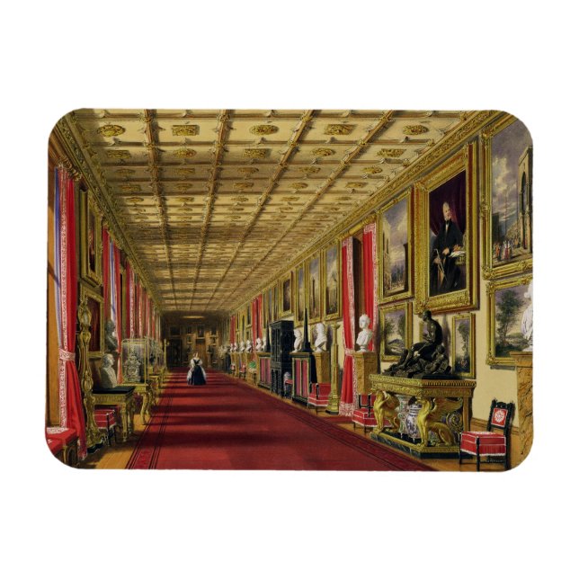 Südkorridor, Windsor Castle, 1838 (Chromolitho) Magnet (Horizontal)