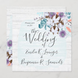 Südlandwolle Bolzen Botanisches Rustikales Holz Einladung