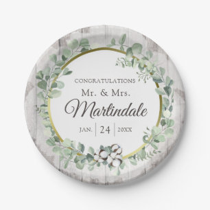 Südlandwolle Bolzen Botanisches Rustikales Holz Pappteller