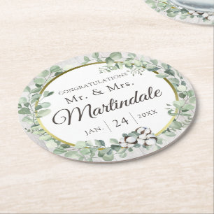 Südlandwolle Bolzen Botanisches Rustikales Holz Runder Pappuntersetzer