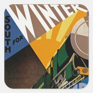 Südlich für Wintersonne Quadratischer Aufkleber