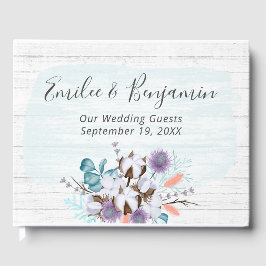 Südliche Baumwolle Boll Rustic Wood Wedding Gästebuch