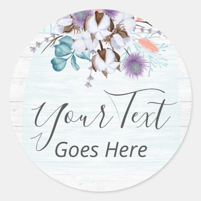 Südliche Baumwolle Bolzen Rustikaler Holzbauernhof Runder Aufkleber (Vorderseite)