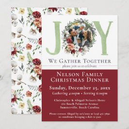 Südliche Blumenwolle Weihnachtsessen Einladung