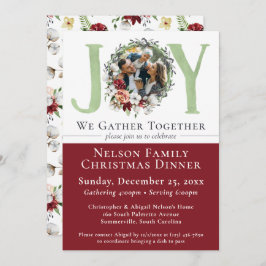 Südliche Blumenwolle Weihnachtsessen Einladung