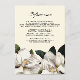 Südliche botanische Hochzeitsinformationen Einlage Begleitkarte