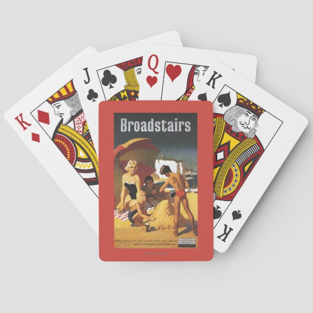 Südliche britische Eisenbahn-Familie auf Strand Spielkarten (Rückseite)