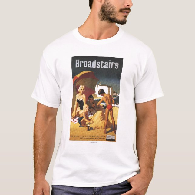 Südliche britische Eisenbahn-Familie auf Strand T-Shirt (Vorderseite)