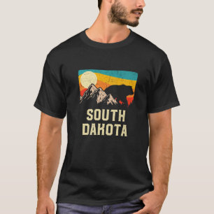 Südliche Dakota Natur Wilder Bär Retro T-Shirt