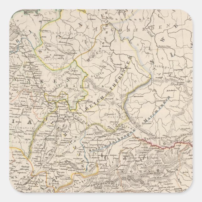 Südliche Donauländer Quadratischer Aufkleber (Vorderseite)