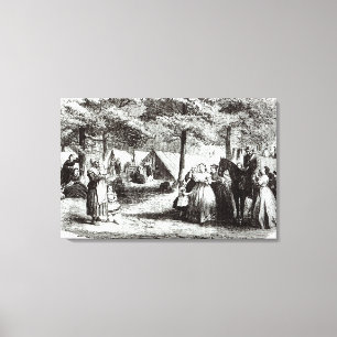 Südliche Flüchtlinge, die im Holz lagern Leinwanddruck