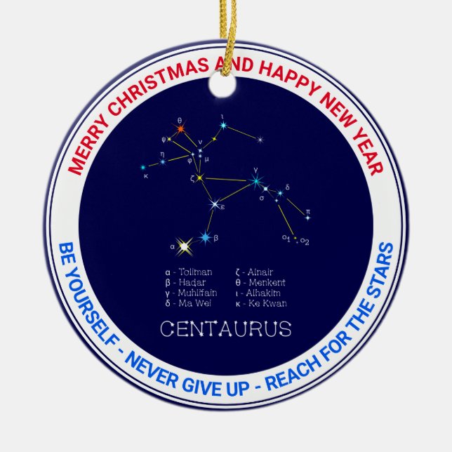 Südliche Hemisphäre Sternbild Centaurus Keramik Ornament (Vorne)