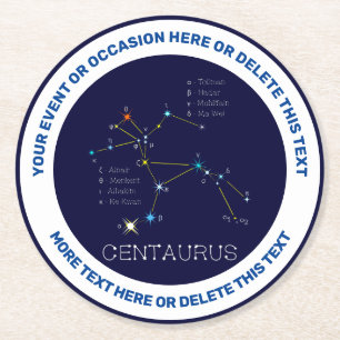 Südliche Hemisphäre Sternbild Centaurus Runder Pappuntersetzer