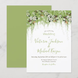 Südliche Hochzeit in Magnolien und Moss Vines Einladung