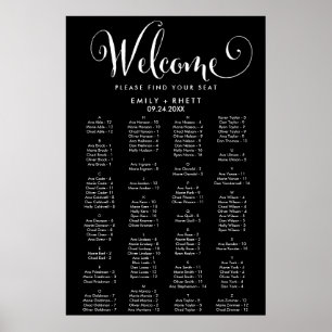 Südliche Kalligrafie Schwarze Alphabetische Sitzpl Poster