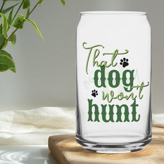 Südliche Küche, die der Hund nicht grün jagen wird Dosenglas (Southern Kitchen That Dog Won't Hunt Quote Green Can Glass)