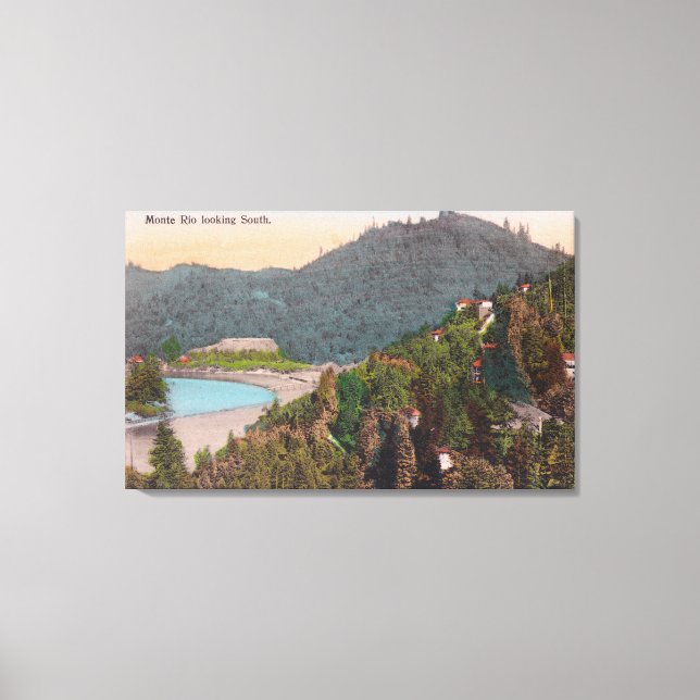 Südliche Luftaufnahme von Monte Rio Leinwanddruck (Vorderseite)