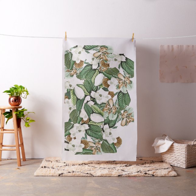 Südliche Magnolien-Blumen-BlumenBlätter-Gewebe Stoff (Beispiel)