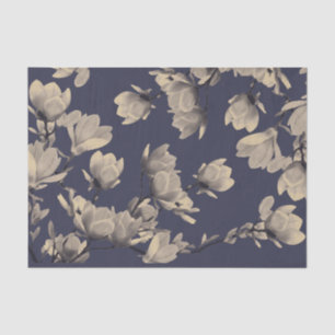 Südliche Magnolien u. Mitternachtsblau Seidenpapier