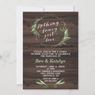 Südliche Nichts Fancy Nur Liebe Elopement Einladung