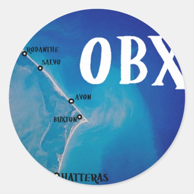 Südliche OBX-Karte Runder Aufkleber (Vorderseite)