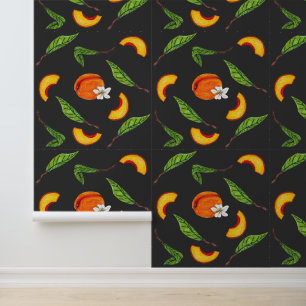 Südliche Pfirsiche und Blüten Tapete