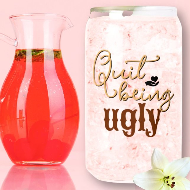 Südliche Redewendungen verlassen, dass die Tan-Mon Dosenglas (Southern Sayings Quit Being Ugly Tan Monogram Can Glass)