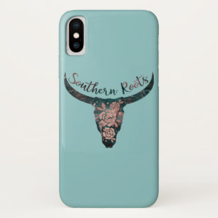 Südliche Wurzeln Country Longhorn Rosa Rose & Grün Case-Mate iPhone Hülle