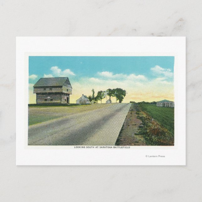 Südlicher Blick auf das Schlachtfeld von Saratoga Postkarte (Vorderseite)