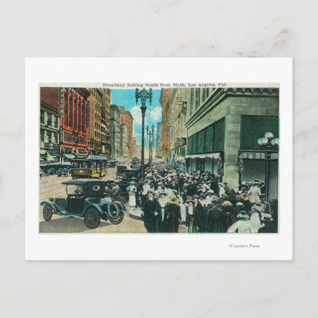 Südlicher Blick auf den Broadway von der 6th Stree Postkarte (Vorderseite)